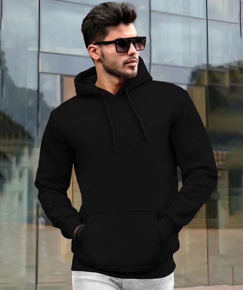 Plain Hooded Sweatshirts with Side Pockets