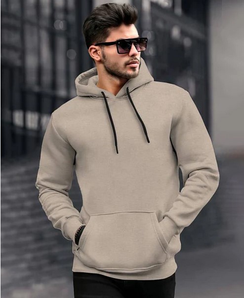 Plain Hooded Sweatshirts with Side Pockets