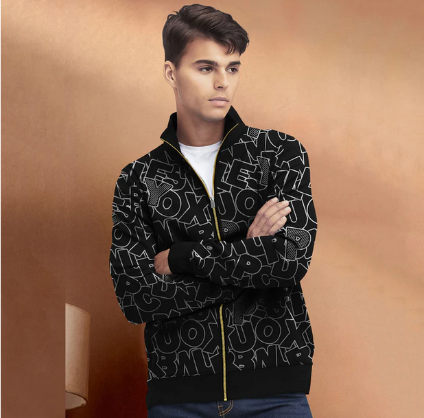 High Neck Printed Jacket