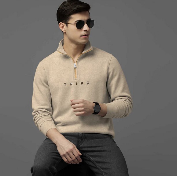 Men Full Sleeve High Neck Sweatshirt