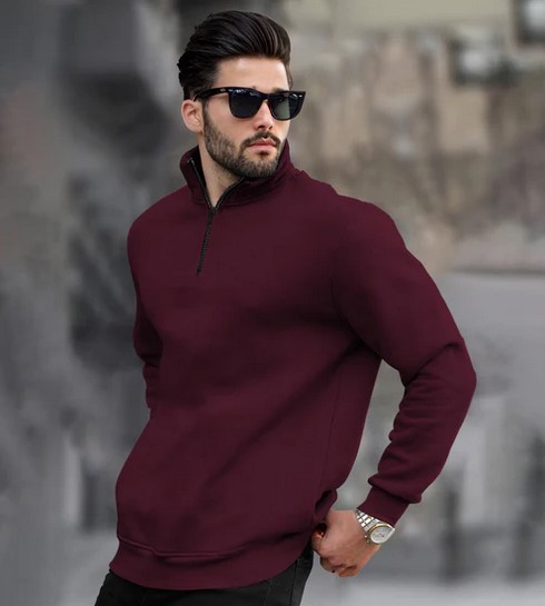 Men Full Sleeve High Neck Sweatshirt
