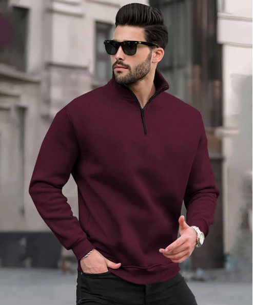 Men Full Sleeve High Neck Sweatshirt