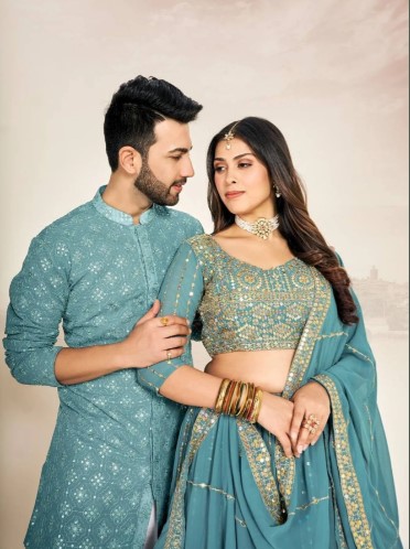Georgette Silk Perfect for Wedding Special Couple Combo