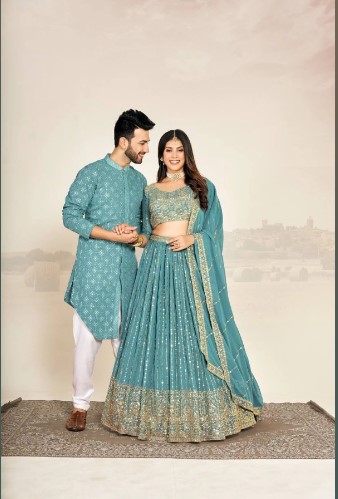 Georgette Silk Perfect for Wedding Special Couple Combo