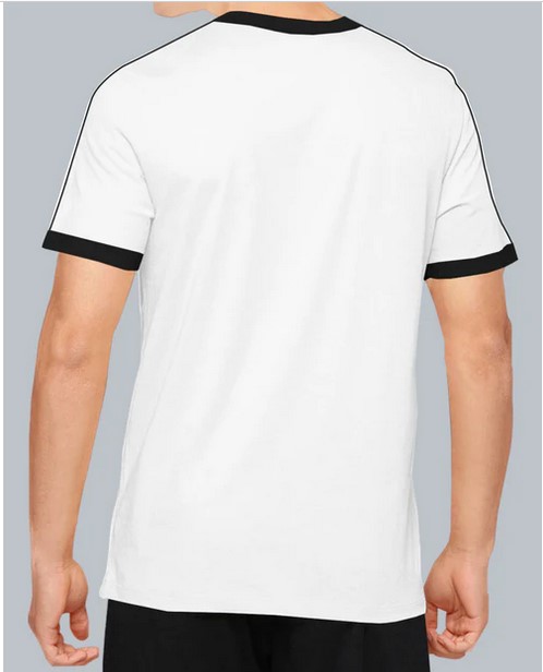 Boys Zip White Black Contrast T-shirt
