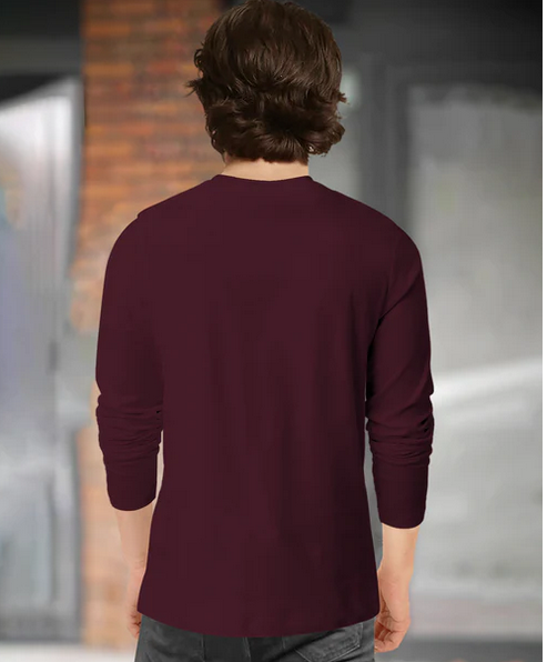 Kids full sleeve Round Neck T-Shirt Maroon