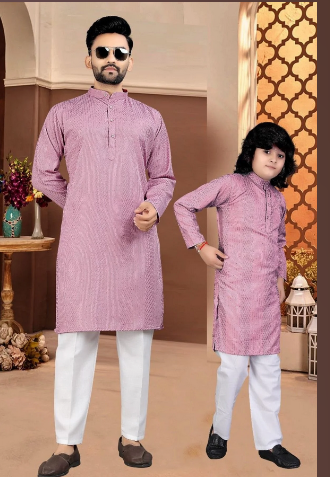Sequence Kurta Pajama Set Father Son Matching