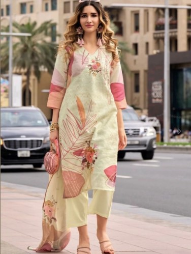 Linen Fabric Pure Cotton Inner kurti 3 set with Digital Print