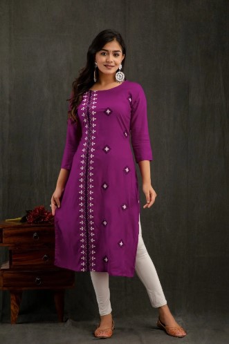 Rayon Embroidery Rayon Kurti