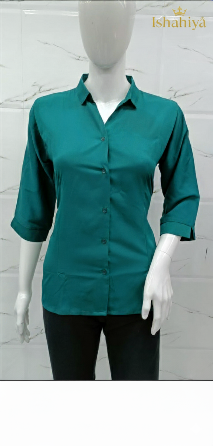 Womens Slim Fit Sleeve Poplin Shirts
