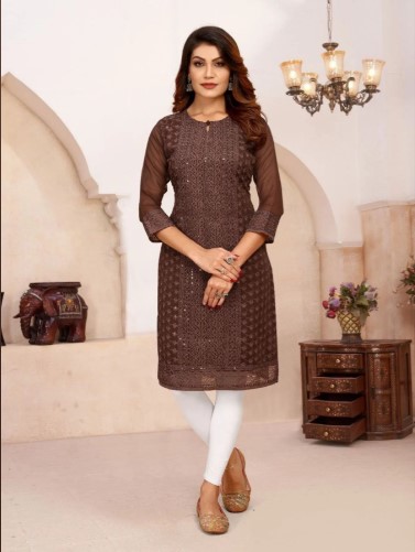 Chikankari Kurti in Soft Georgette