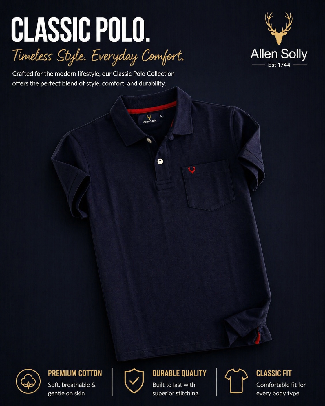 Allen Solly White Polo t-Shirt,