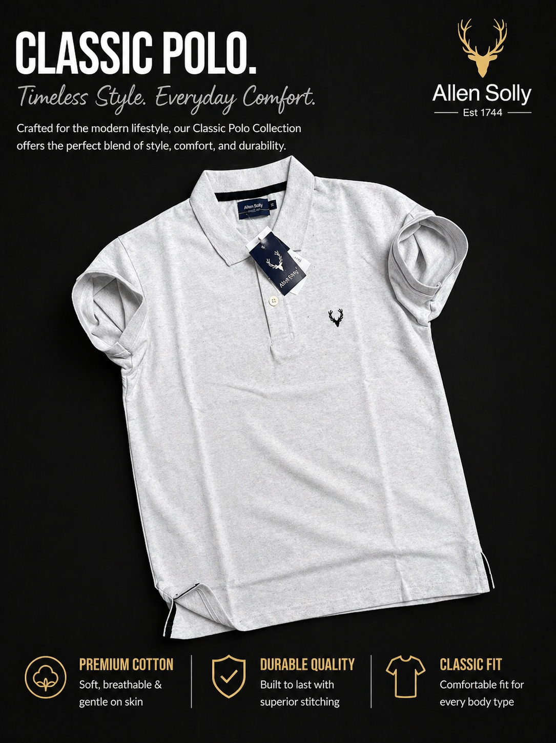 Allen Solly Navy Blue Polo t-Shirt,