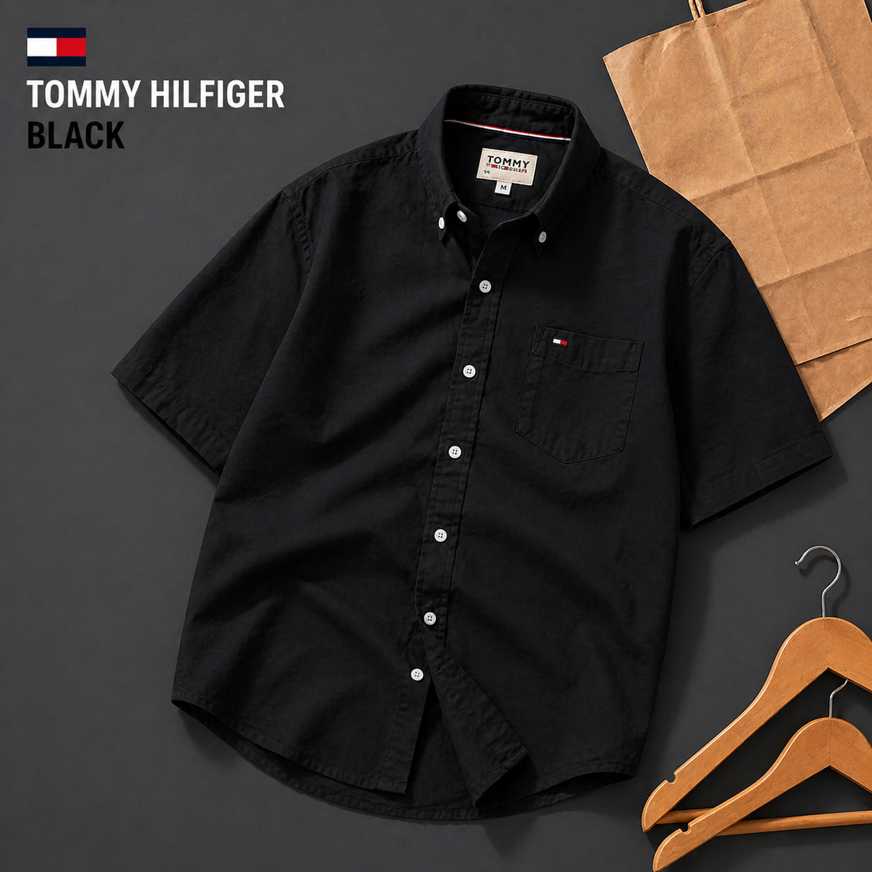 🟢 Tommy Hilfiger Olive Green Shirt – Premium Edition