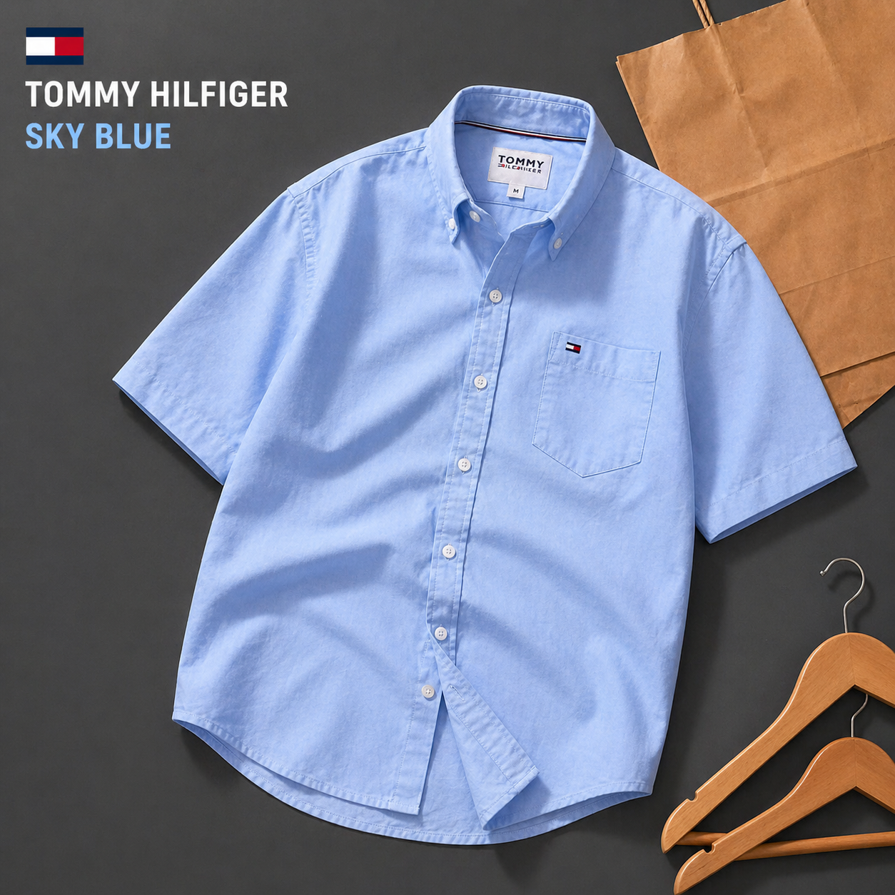 ⚫ Tommy Hilfiger Black Shirt – Premium Edition